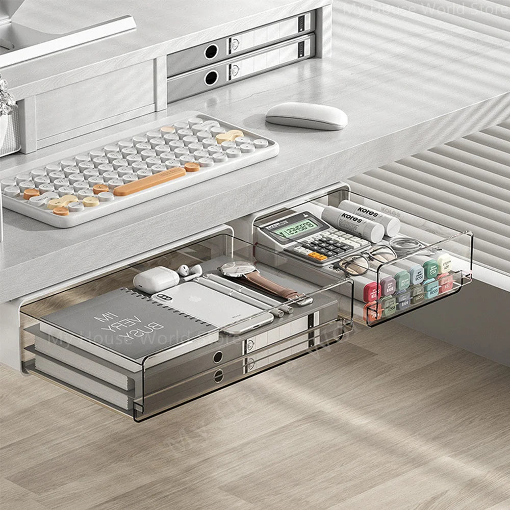 Under Desk Hidden Storage Drawer – Space Saving Organizer