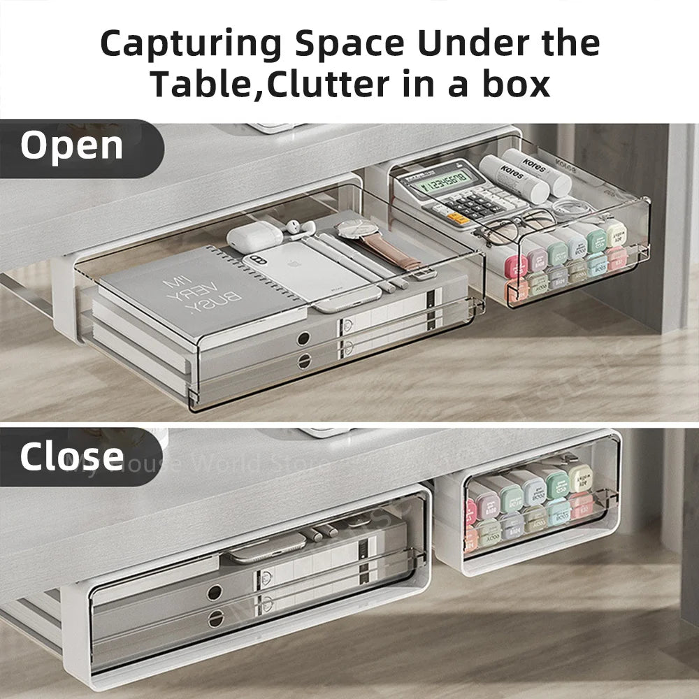 Under Desk Hidden Storage Drawer – Space Saving Organizer